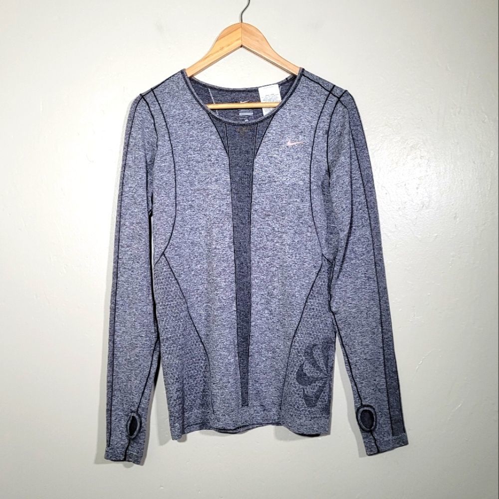 Nike Gray Heather Long Sleeve Athletic Top